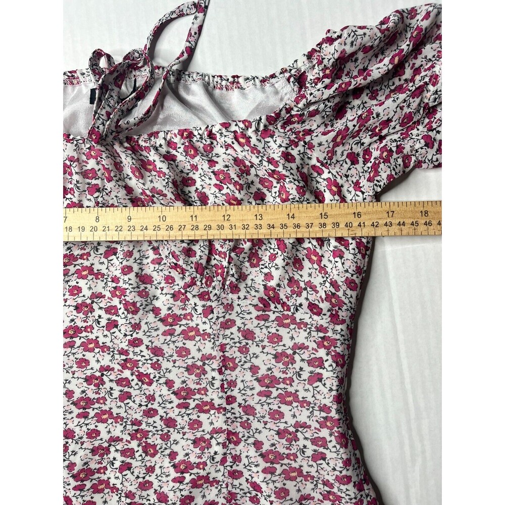 Nasty Gal Off Shoulder Floral Mini Dress Size 4 Lined Chiffon Sexy - Picture 15 of 16